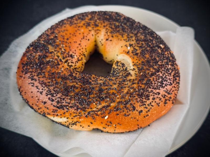 Fresh poppy seed bagel