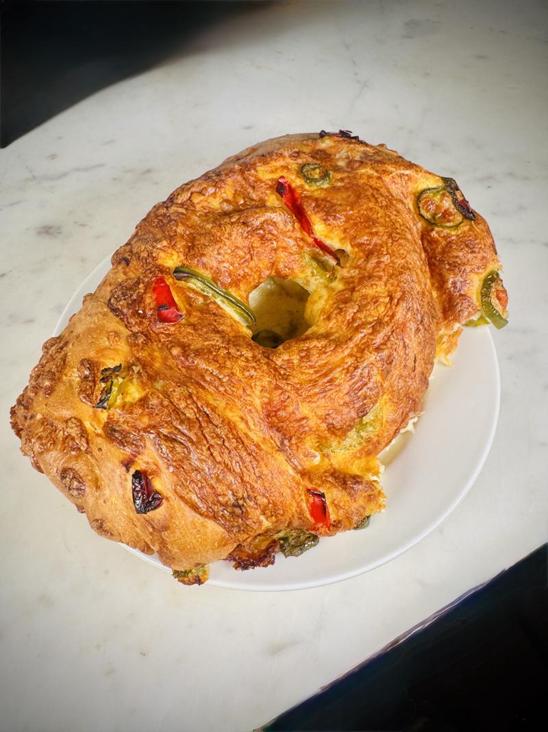 Savory jalapeño bread with peppers