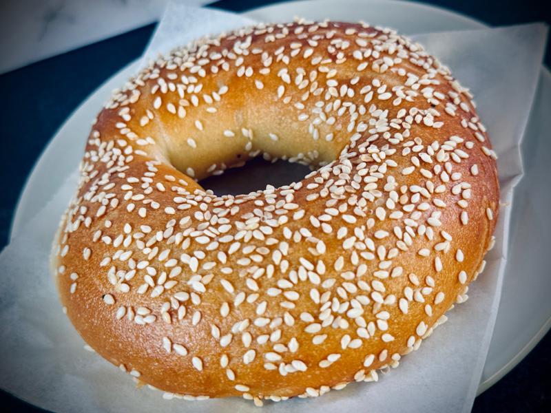 Fresh sesame seed bagel