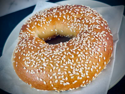 Fresh sesame seed bagel