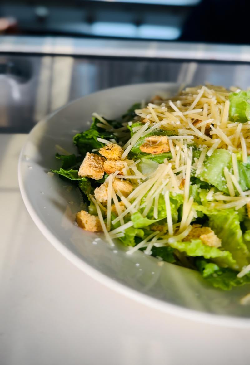 Classic Caesar salad with croutons