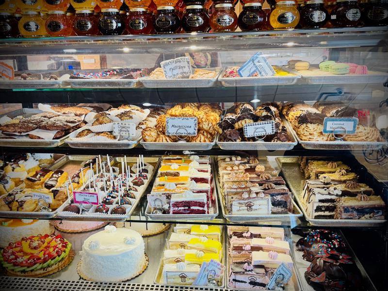 Beautiful display of pastries and cakes at Paul Schat's Bakery